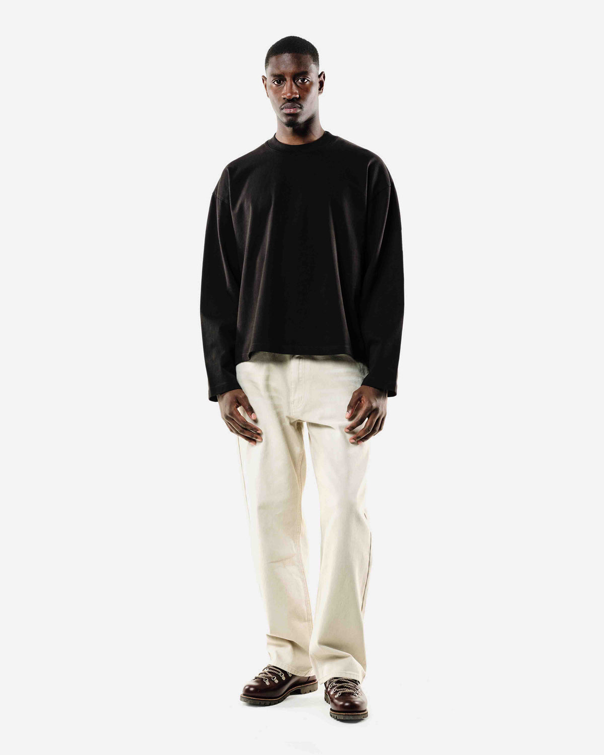 HEAVYWEIGHT LONG SLEEVE T-SHIRT - BLACK from Summit Clothing UK