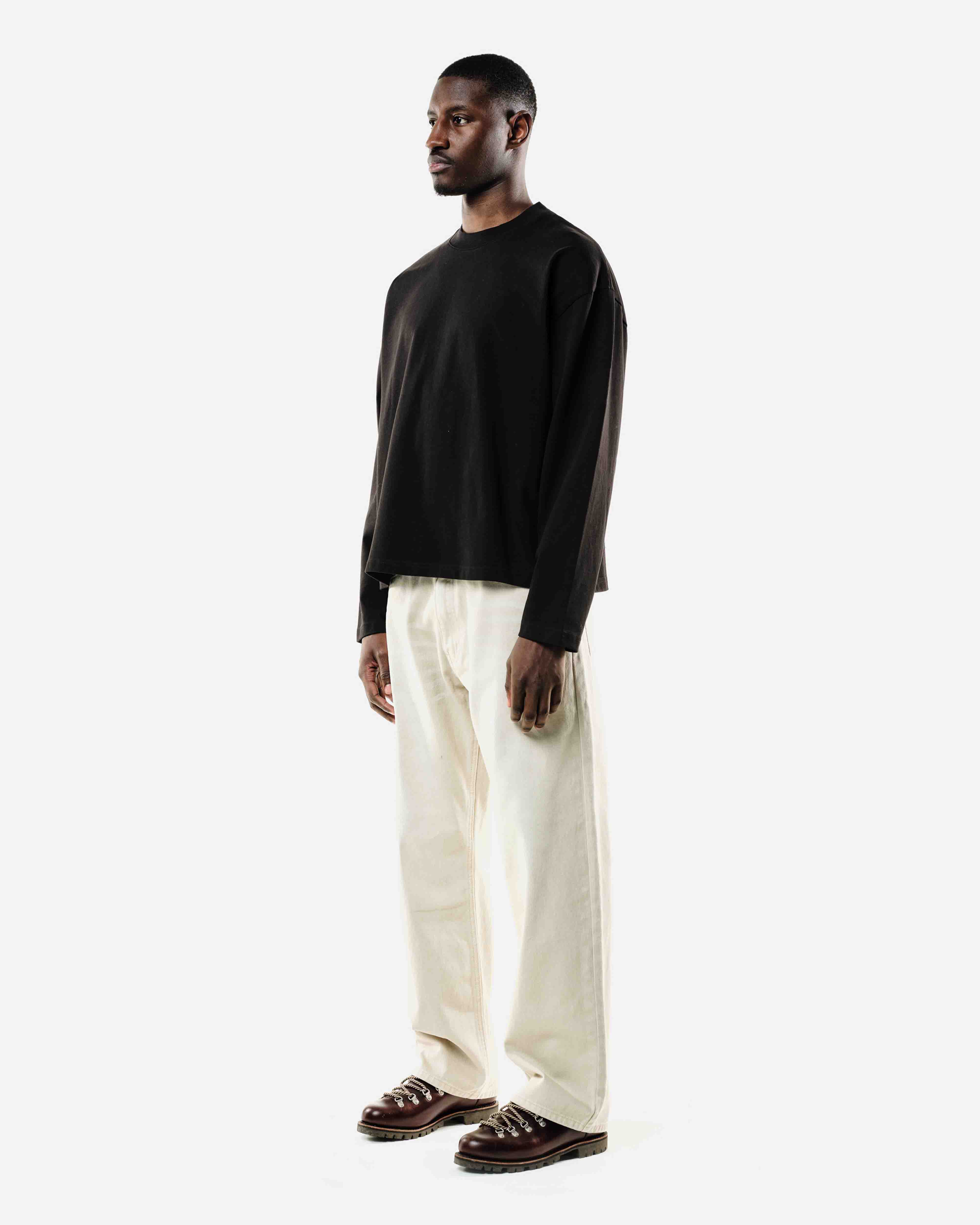 HEAVYWEIGHT LONG SLEEVE T-SHIRT - BLACK from Summit Clothing UK