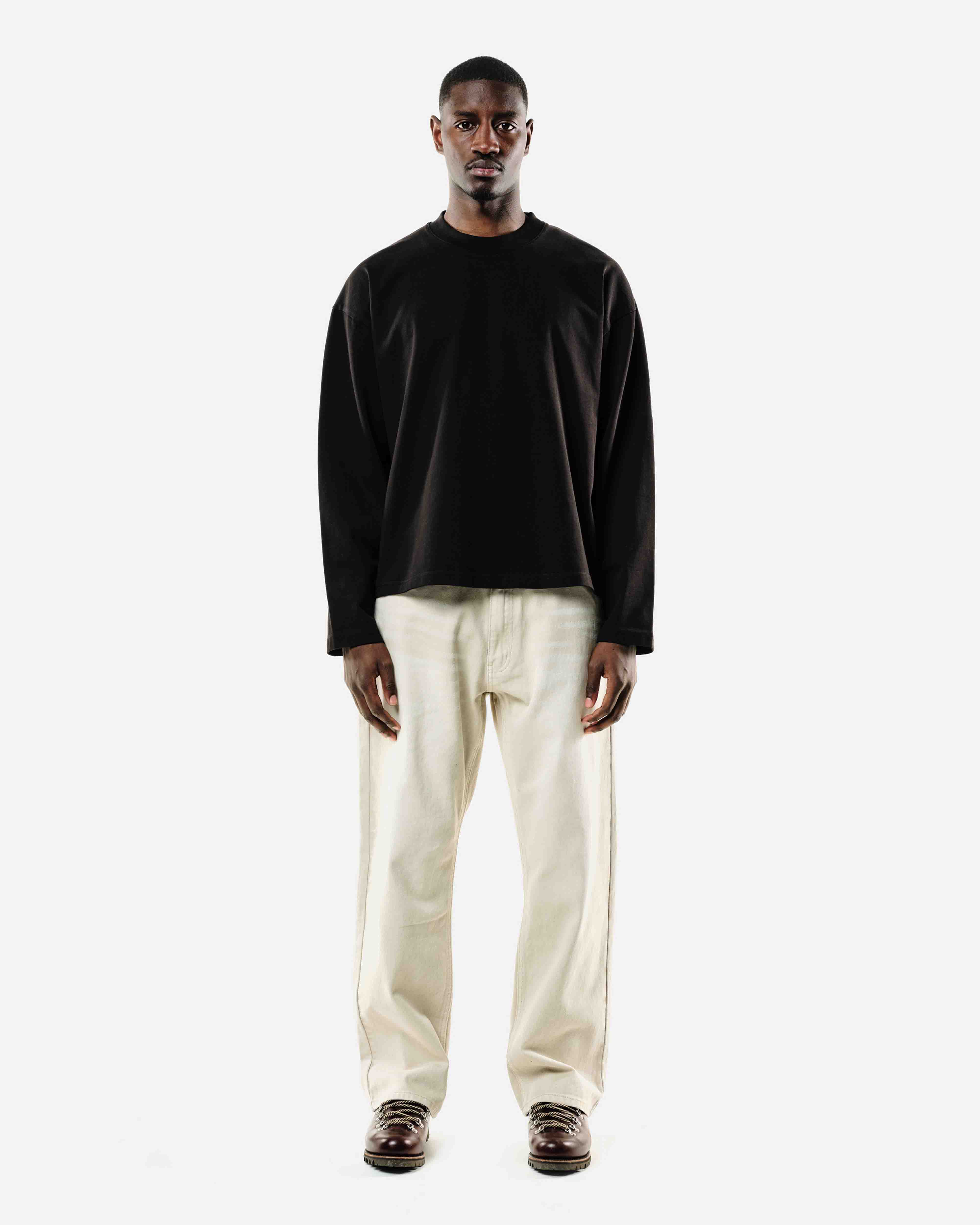 HEAVYWEIGHT LONG SLEEVE T-SHIRT - BLACK from Summit Clothing UK