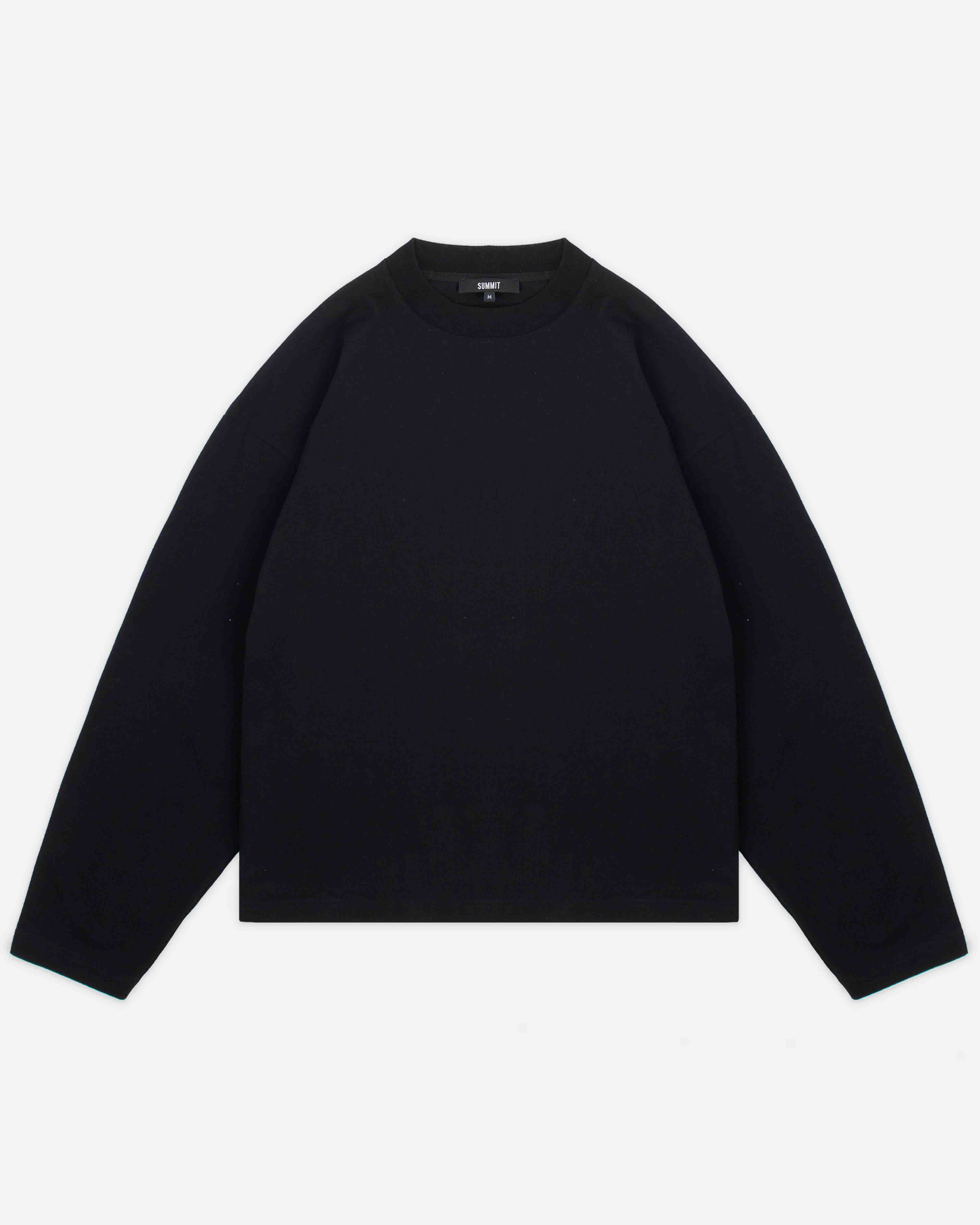 HEAVYWEIGHT LONG SLEEVE T-SHIRT - BLACK from Summit Clothing UK