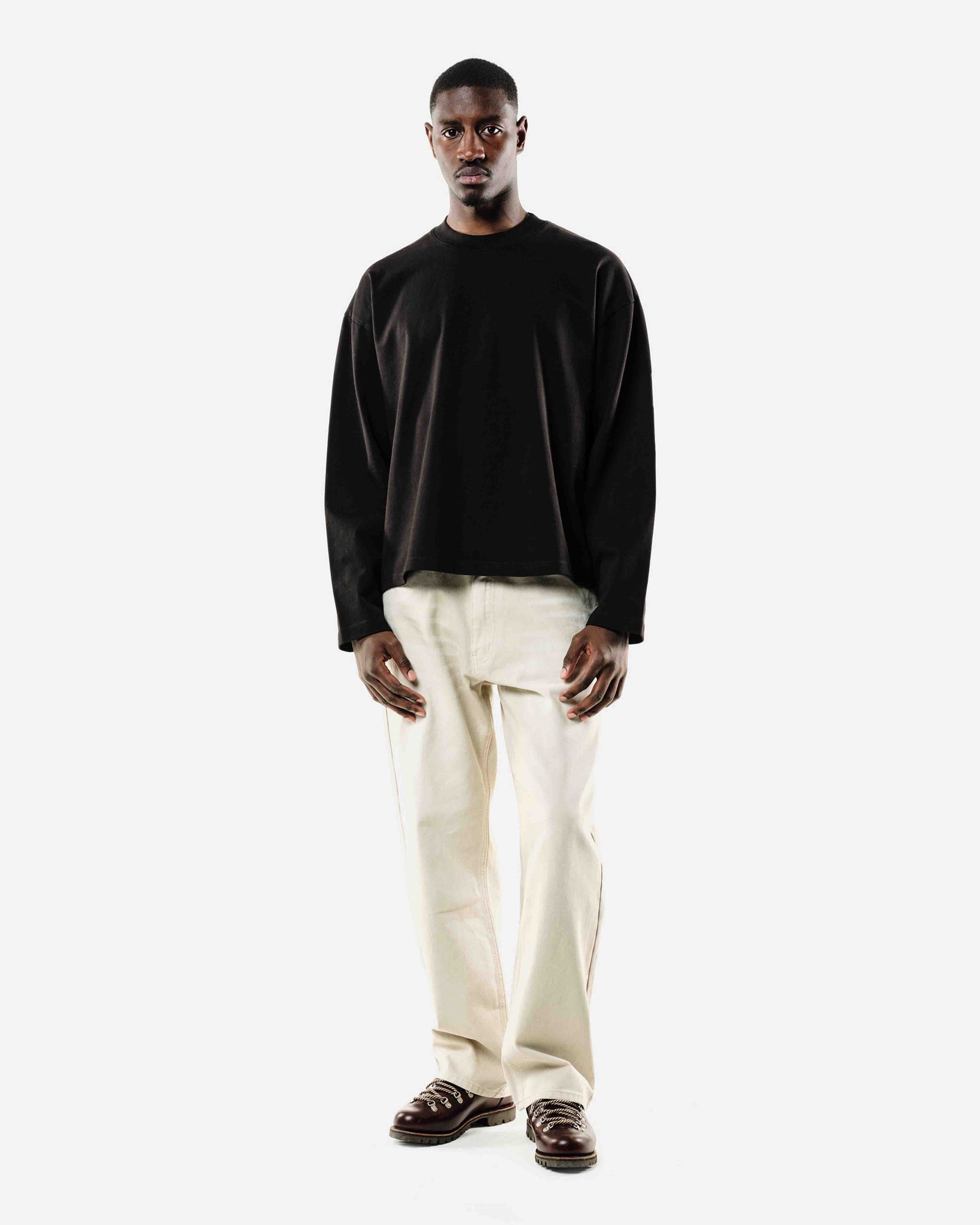 HEAVYWEIGHT LONG SLEEVE T-SHIRT - BLACK from Summit Clothing UK