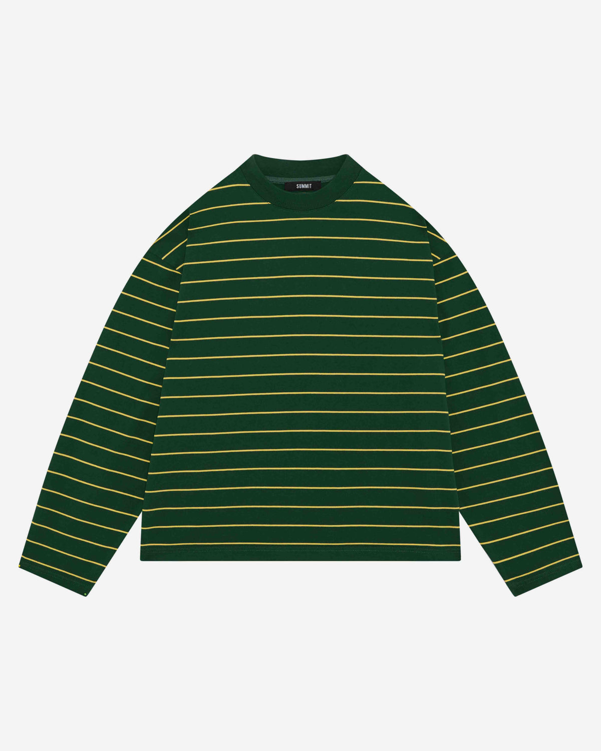 HEAVYWEIGHT LONG SLEEVE T-SHIRT - BOTTLE/YELLOW STRIPE from Summit Clothing UK