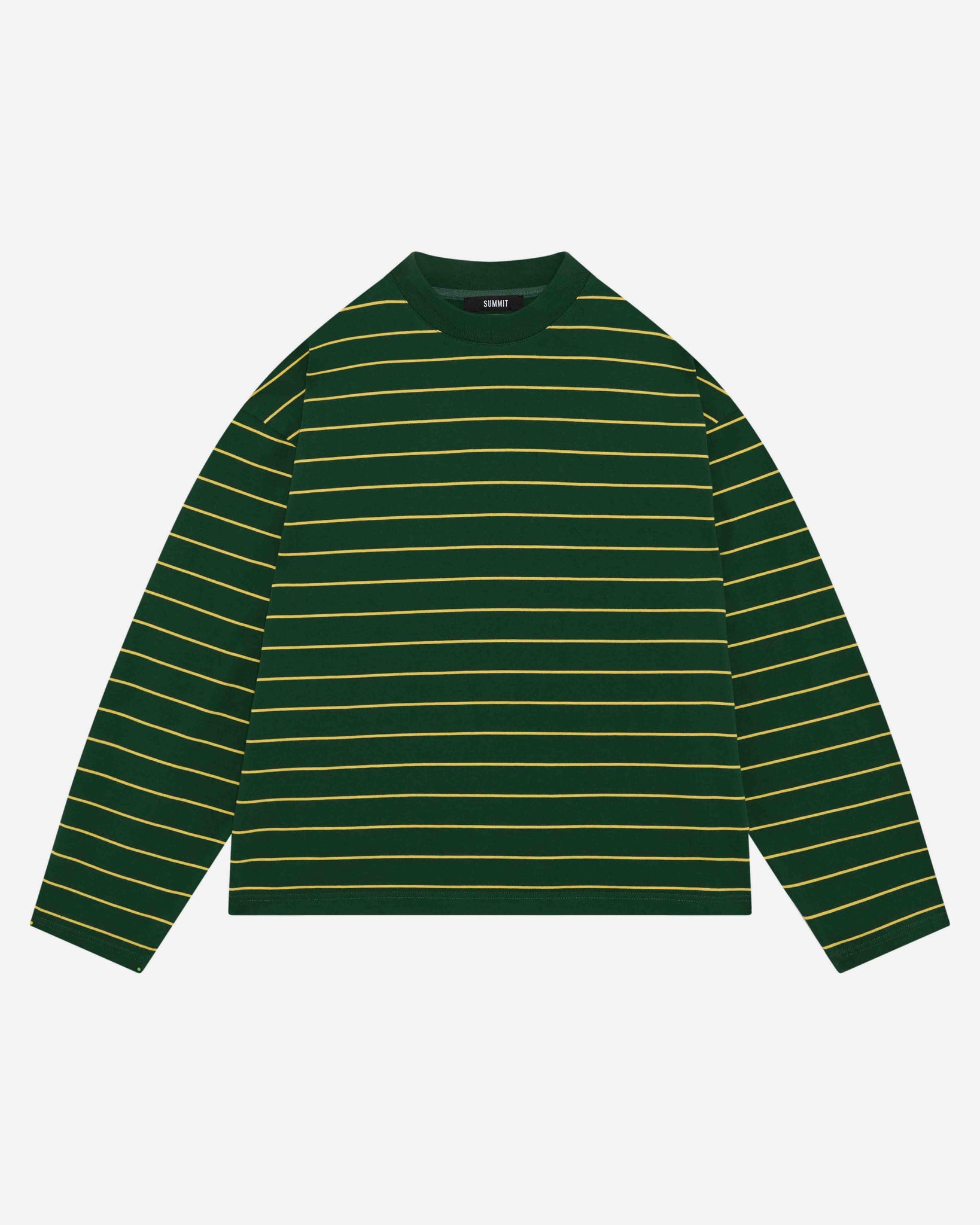 HEAVYWEIGHT LONG SLEEVE T-SHIRT - BOTTLE/YELLOW STRIPE from Summit Clothing UK
