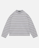 HEAVYWEIGHT LONG SLEEVE T-SHIRT - GREY/WHITE STRIPE