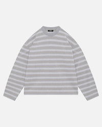HEAVYWEIGHT LONG SLEEVE T-SHIRT - GREY/WHITE STRIPE from Summit Clothing UK