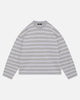 HEAVYWEIGHT LONG SLEEVE T-SHIRT - GREY/WHITE STRIPE