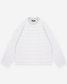 HEAVYWEIGHT LONG SLEEVE T-SHIRT - MARL GREY STRIPE