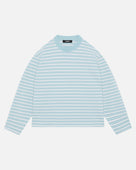 HEAVYWEIGHT LONG SLEEVE T-SHIRT - PALE BLUE STRIPE