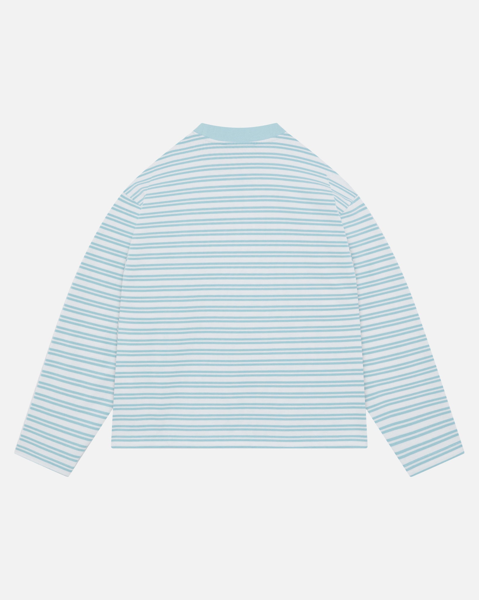 HEAVYWEIGHT LONG SLEEVE T-SHIRT - PALE BLUE STRIPE from Summit Clothing UK