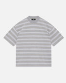 HEAVYWEIGHT T-SHIRT - GREY/WHITE STRIPE