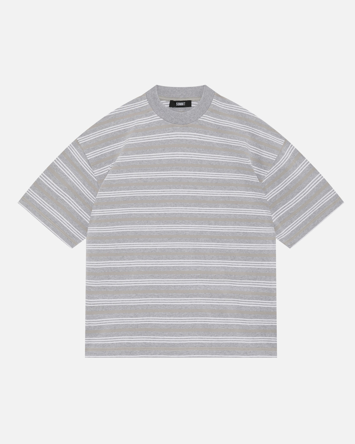 HEAVYWEIGHT T-SHIRT - GREY/WHITE STRIPE from Summit Clothing UK