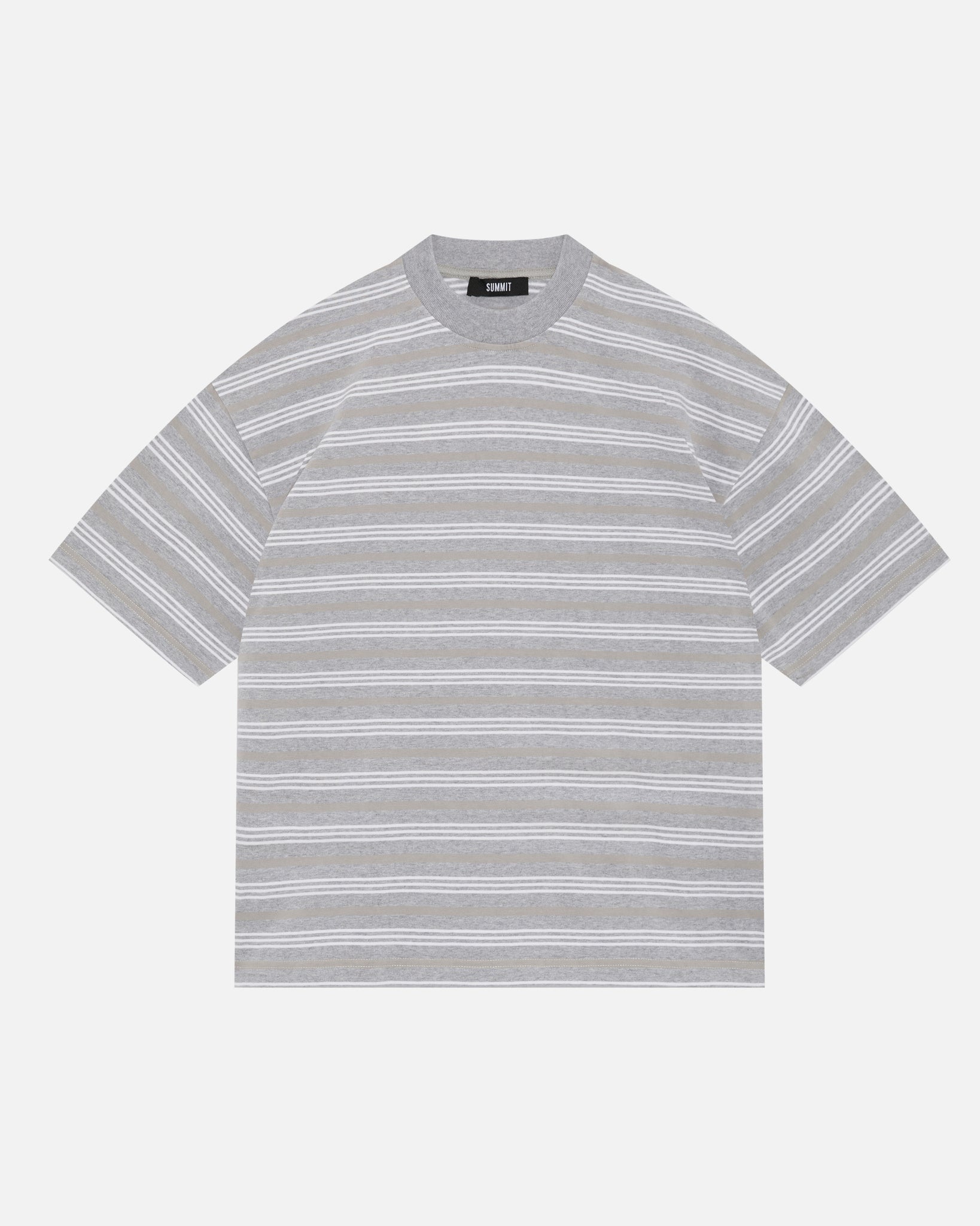 HEAVYWEIGHT T-SHIRT - GREY/WHITE STRIPE from Summit Clothing UK