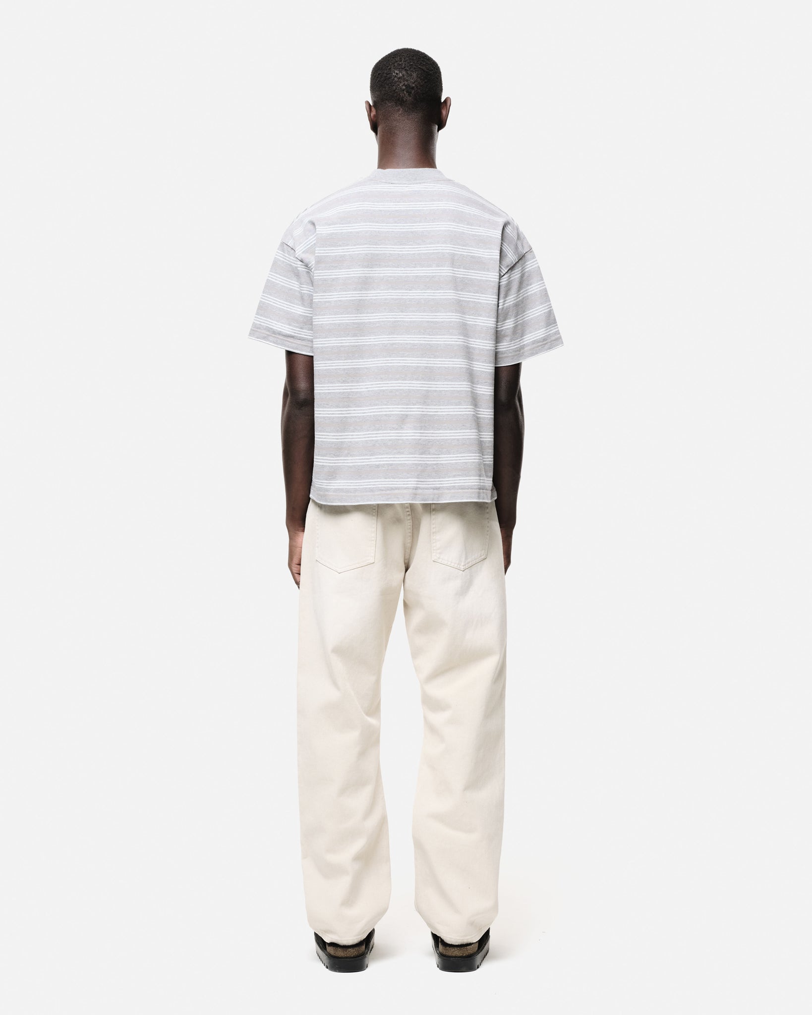HEAVYWEIGHT T-SHIRT - GREY/WHITE STRIPE from Summit Clothing UK