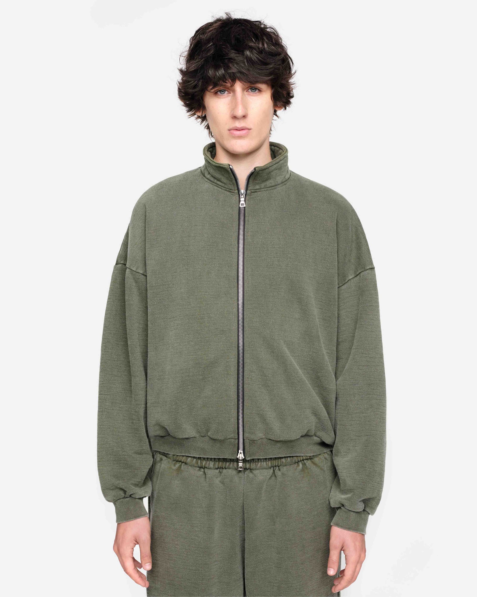 HEAVYWEIGHT TRACK TOP - VINTAGE OLIVE from Summit Clothing UK