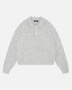CHUNKY KNIT POLO - MARL GREY