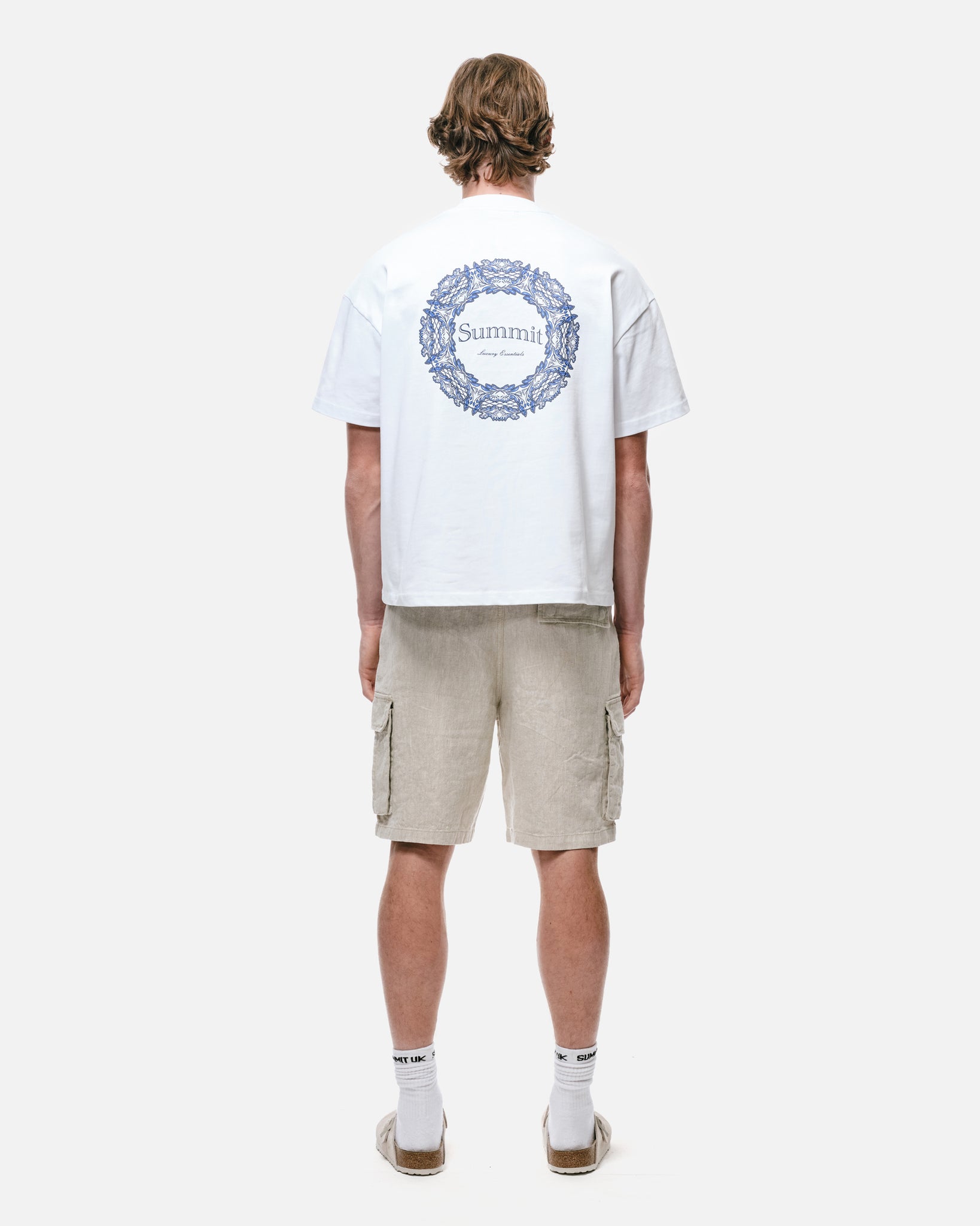 LINEN CARGO SHORT - BIEGE from Summit Clothing UK