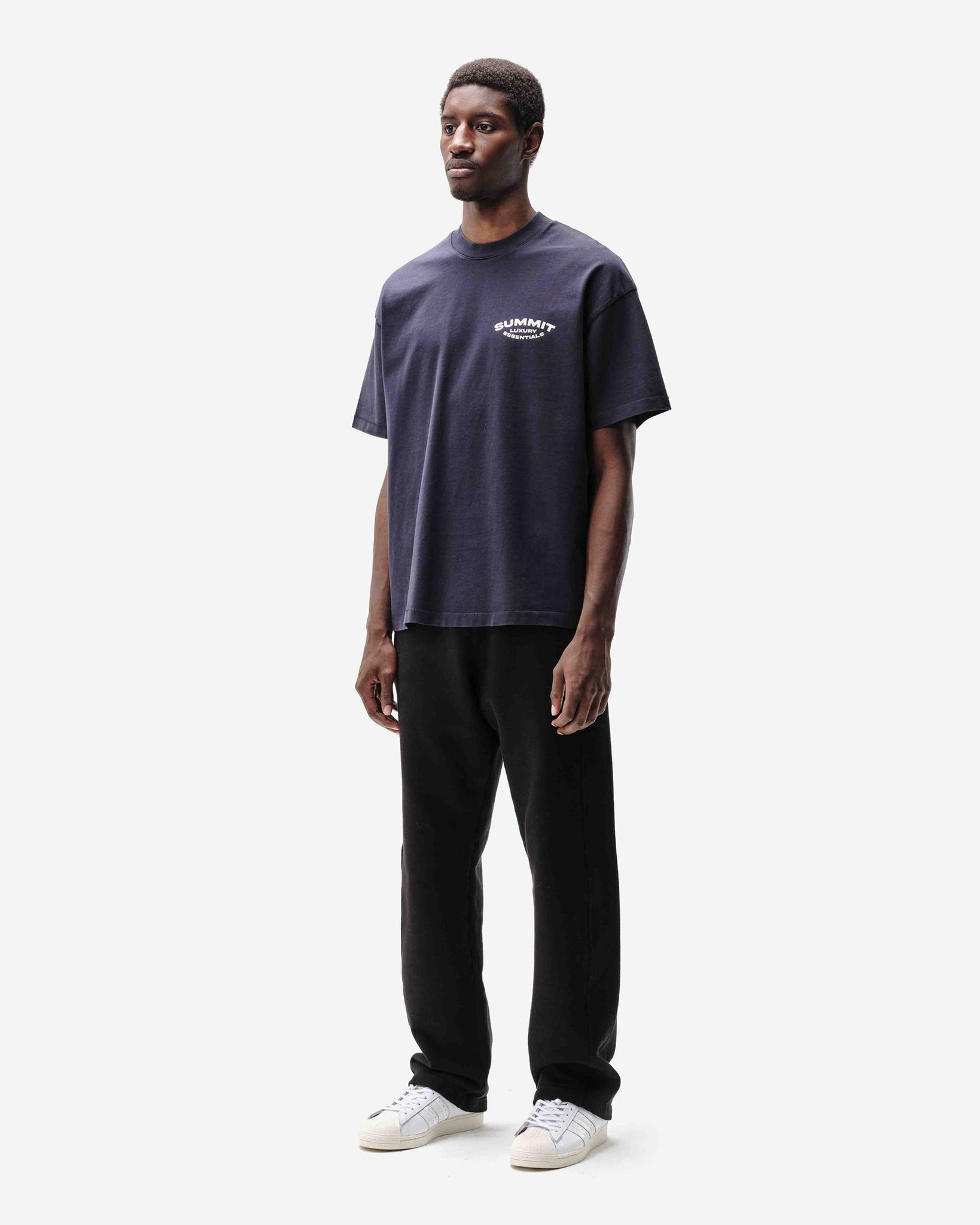 LUXURY ESSENTIALS T-SHIRT - NAVY from Summit Clothing UK