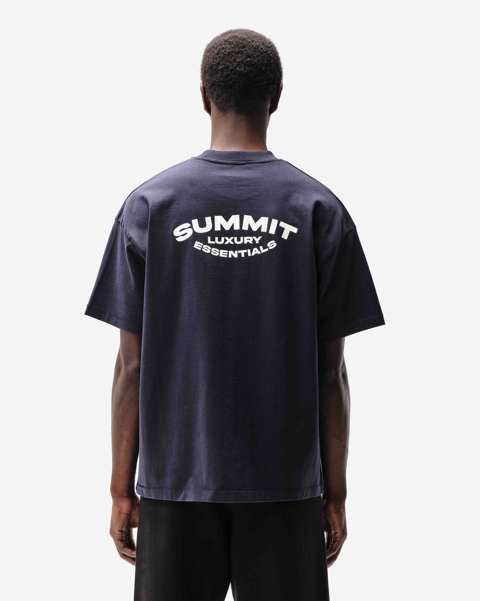 LUXURY ESSENTIALS T-SHIRT - NAVY from Summit Clothing UK