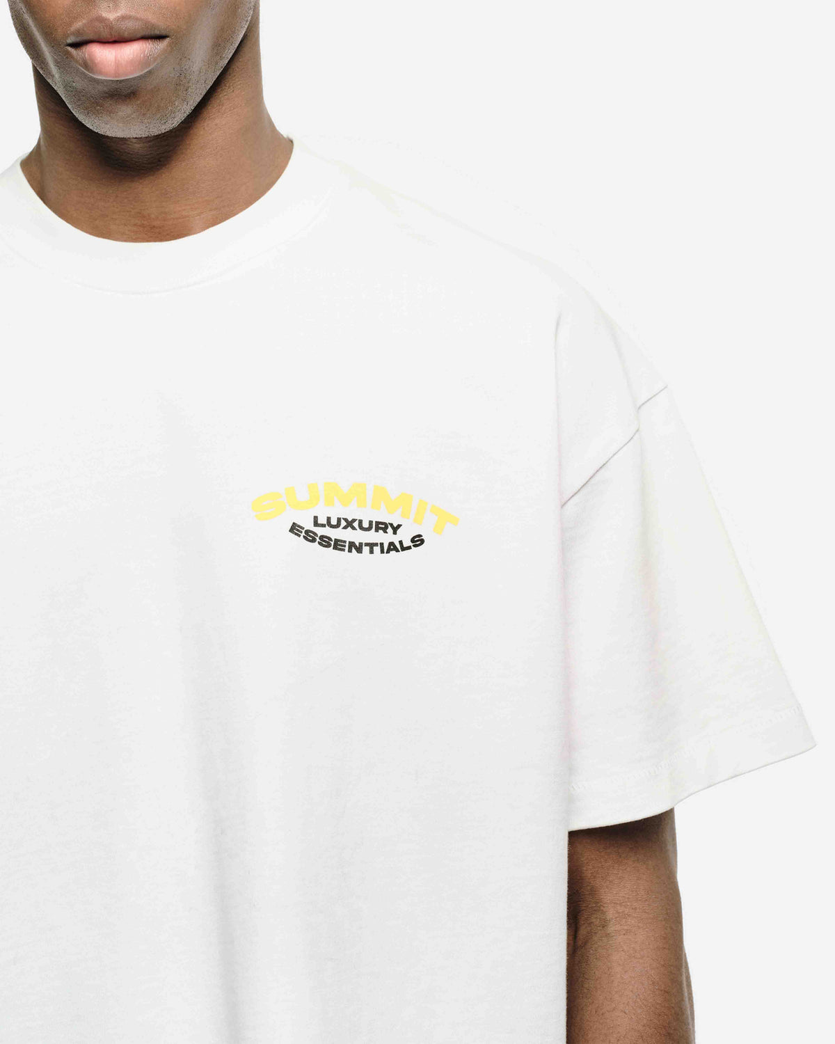 LUXURY ESSENTIALS T-SHIRT - WHITE/YELLOW from Summit Clothing UK