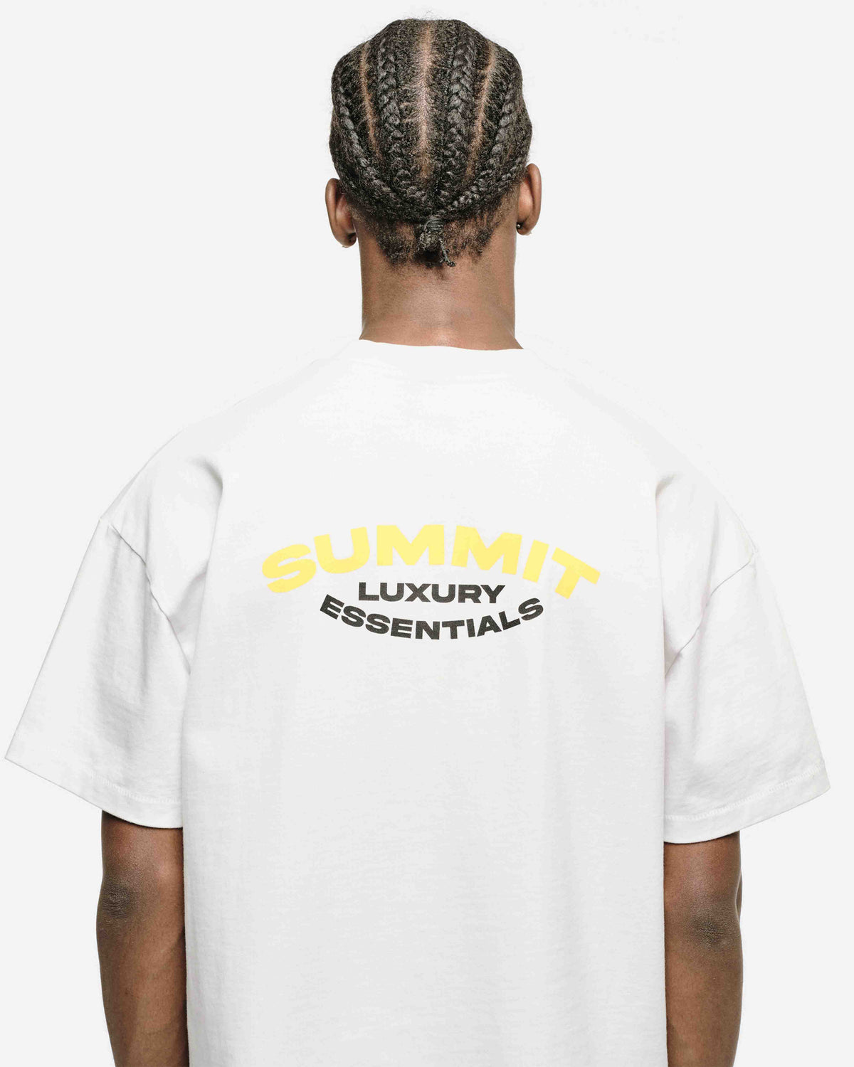 LUXURY ESSENTIALS T-SHIRT - WHITE/YELLOW from Summit Clothing UK