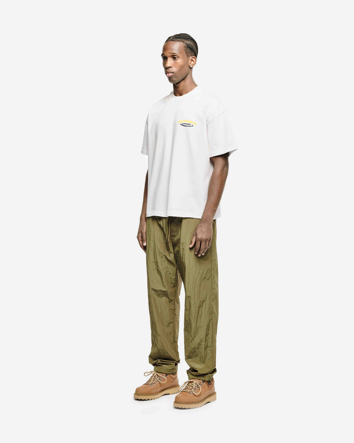 LUXURY ESSENTIALS T-SHIRT - WHITE/YELLOW from Summit Clothing UK