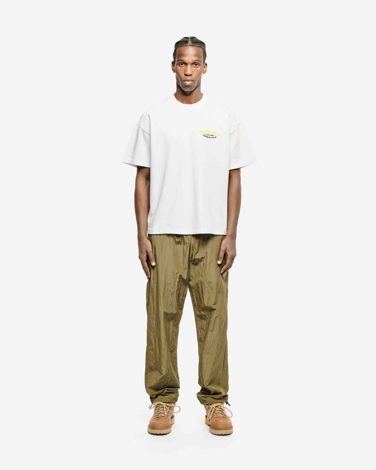 LUXURY ESSENTIALS T-SHIRT - WHITE/YELLOW from Summit Clothing UK
