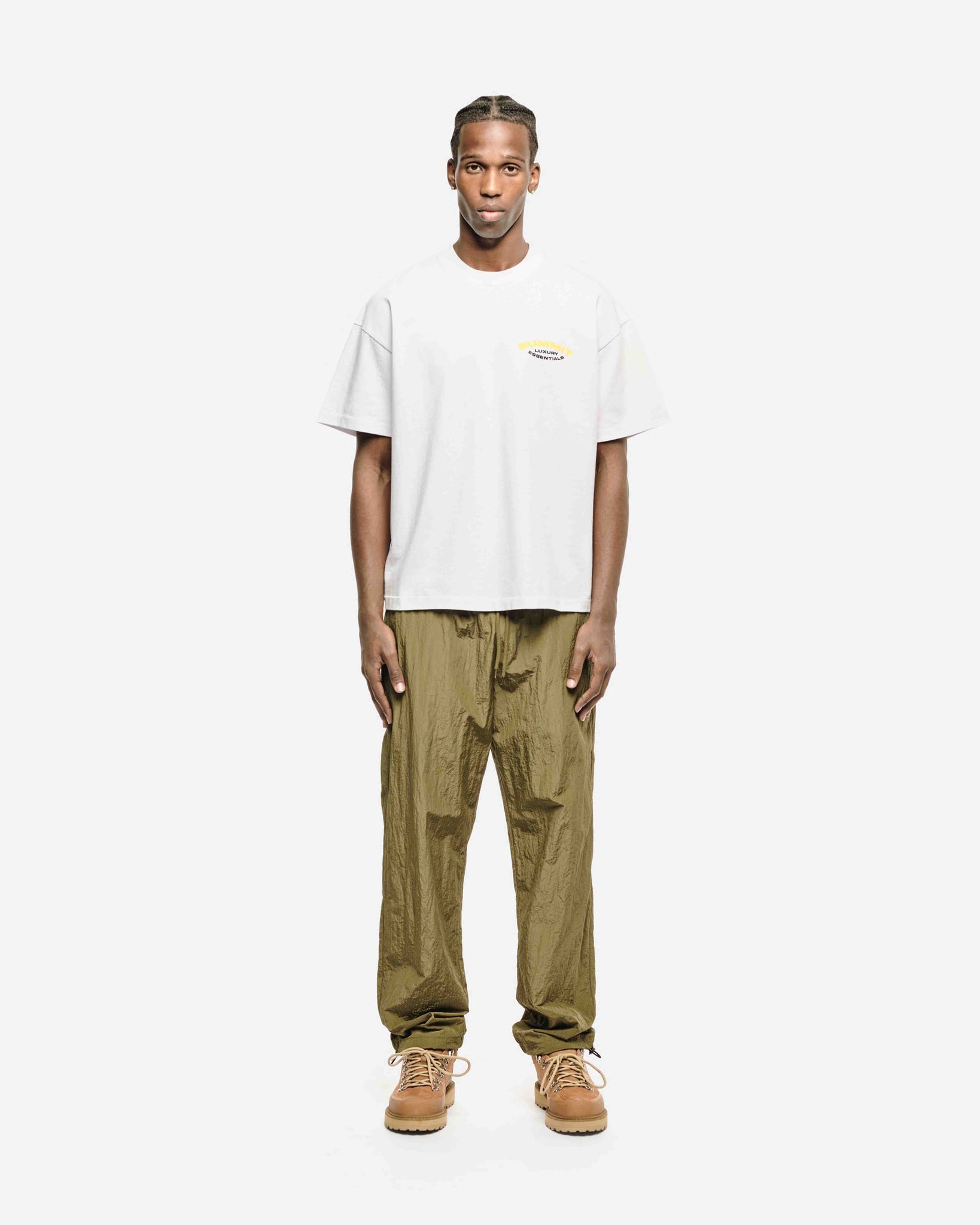 LUXURY ESSENTIALS T-SHIRT - WHITE/YELLOW from Summit Clothing UK