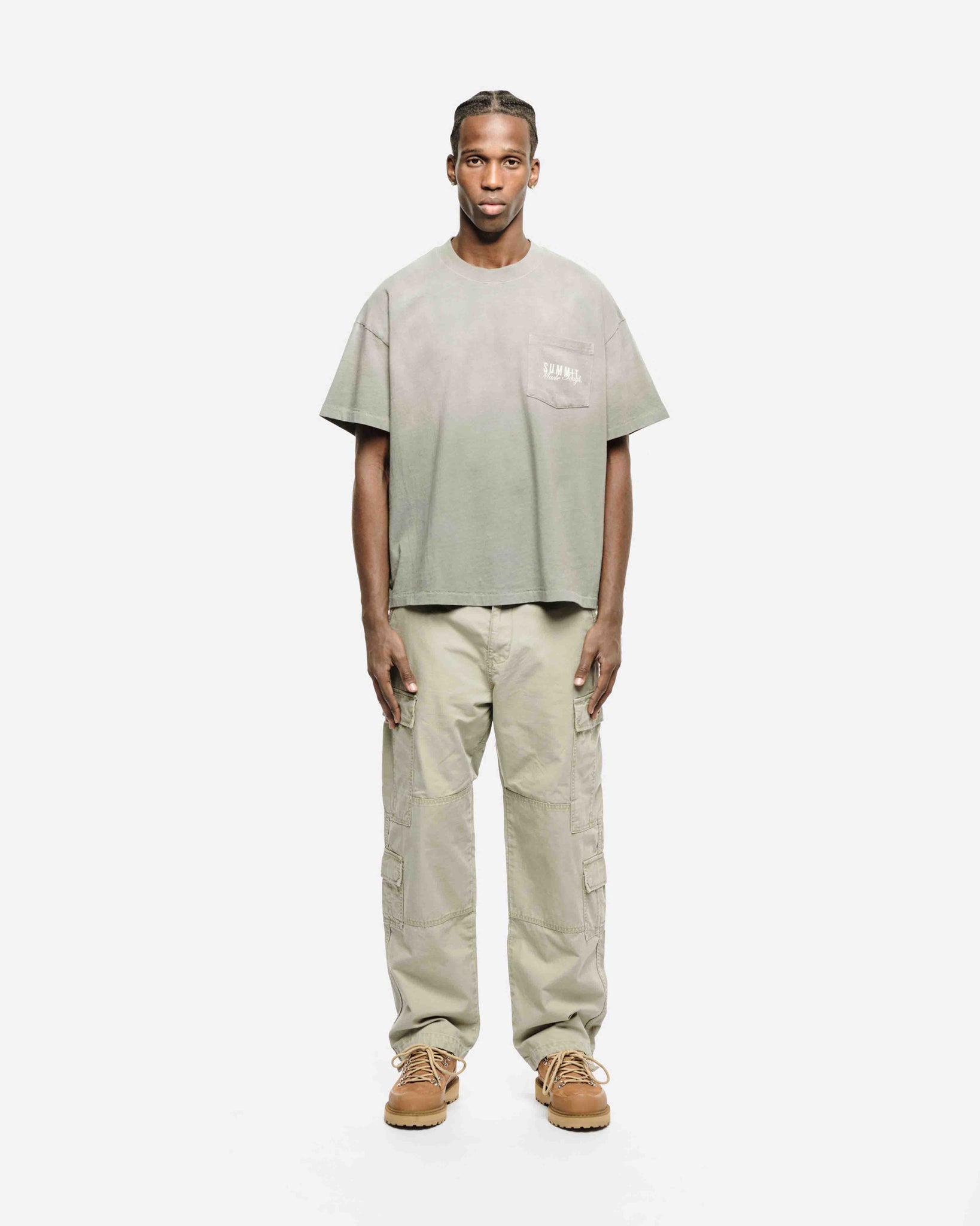 MADE TOUGH POCKET T-SHIRT - SUN FADE GREY from Summit Clothing UK