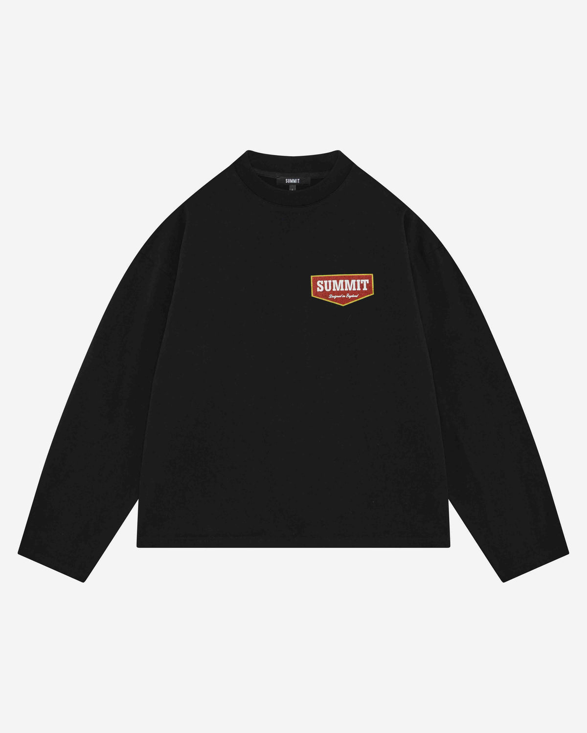 PATCH LOGO LONG SLEEVE T-SHIRT - BLACK from Summit Clothing UK