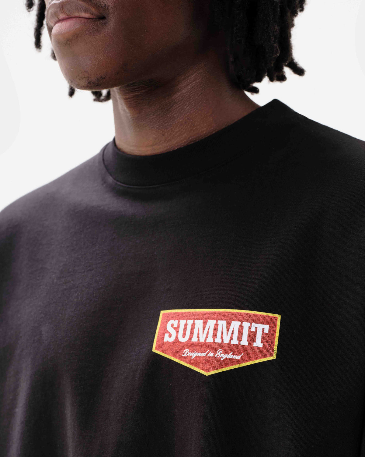 PATCH LOGO LONG SLEEVE T-SHIRT - BLACK from Summit Clothing UK