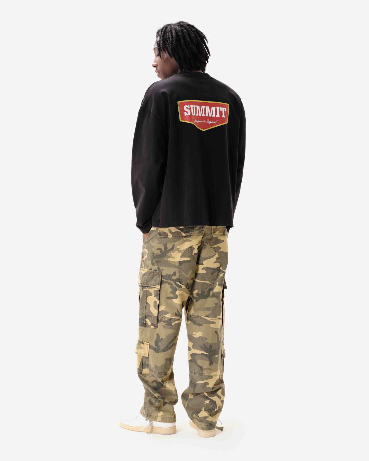PATCH LOGO LONG SLEEVE T-SHIRT - BLACK from Summit Clothing UK