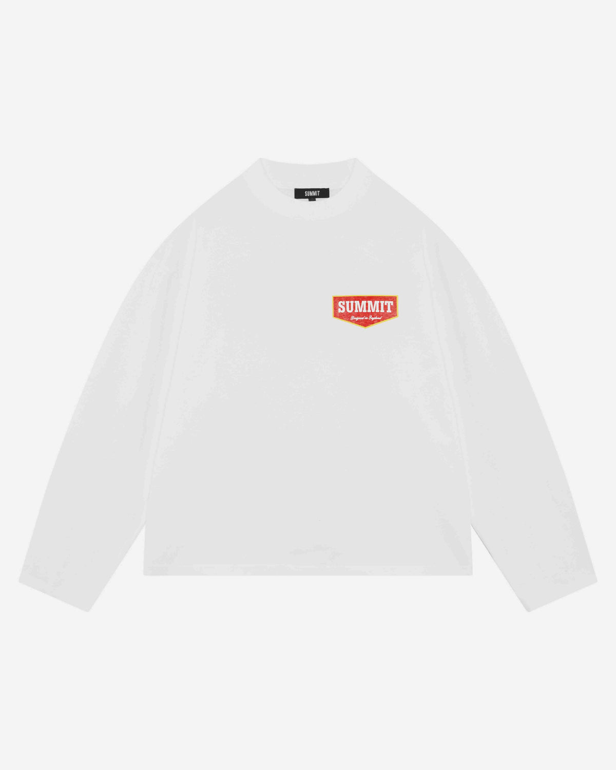 PATCH LOGO LONG SLEEVE T-SHIRT - WHITE from Summit Clothing UK