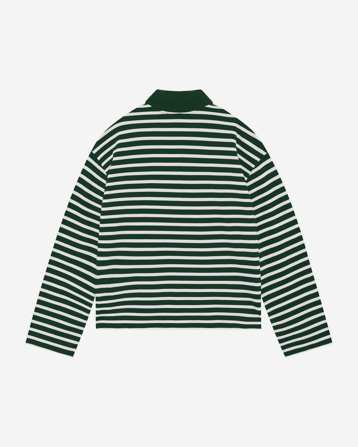 PIQUE LONG SLEEVE POLO - FOREST STRIPE from Summit Clothing UK