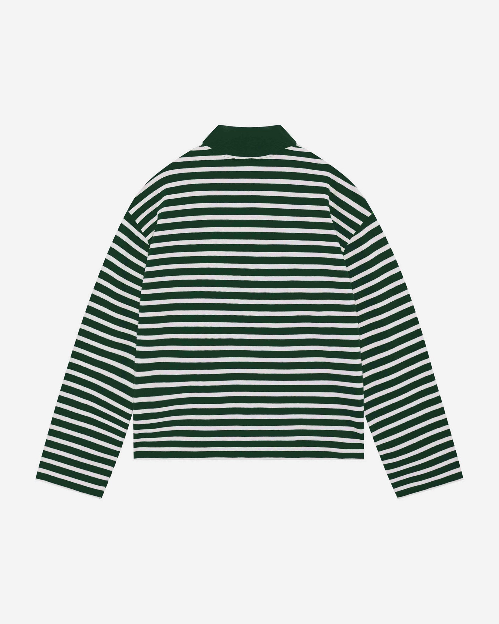 PIQUE LONG SLEEVE POLO - FOREST STRIPE from Summit Clothing UK