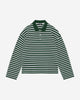 PIQUE LONG SLEEVE POLO - FOREST STRIPE