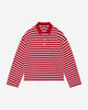 PIQUE LONG SLEEVE POLO - RED STRIPE