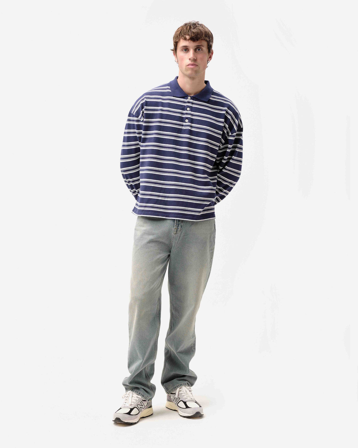 PIQUE POLO - NAVY STRIPE from Summit Clothing UK