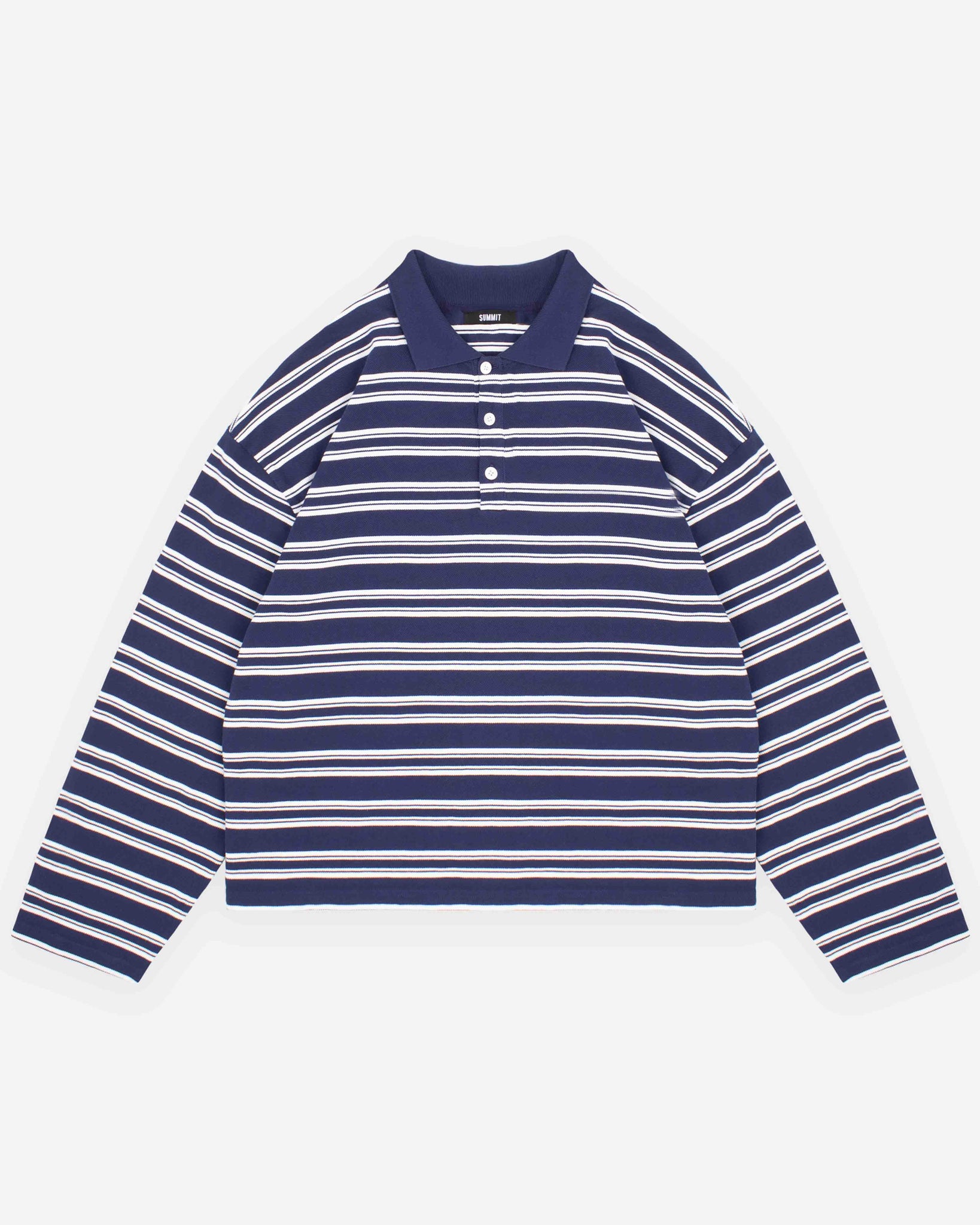 PIQUE POLO - NAVY STRIPE from Summit Clothing UK