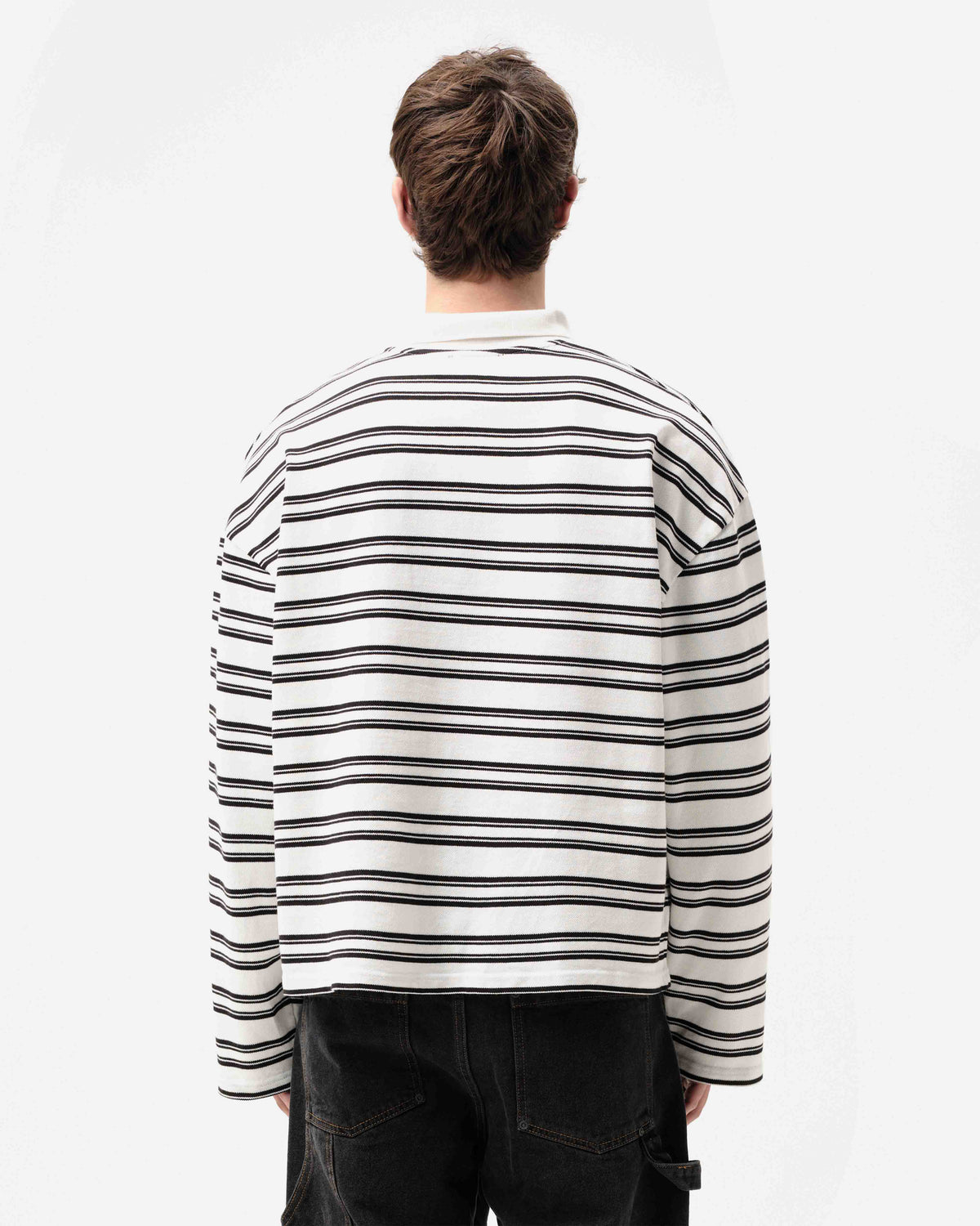 PIQUE POLO - OFF WHITE STRIPE from Summit Clothing UK