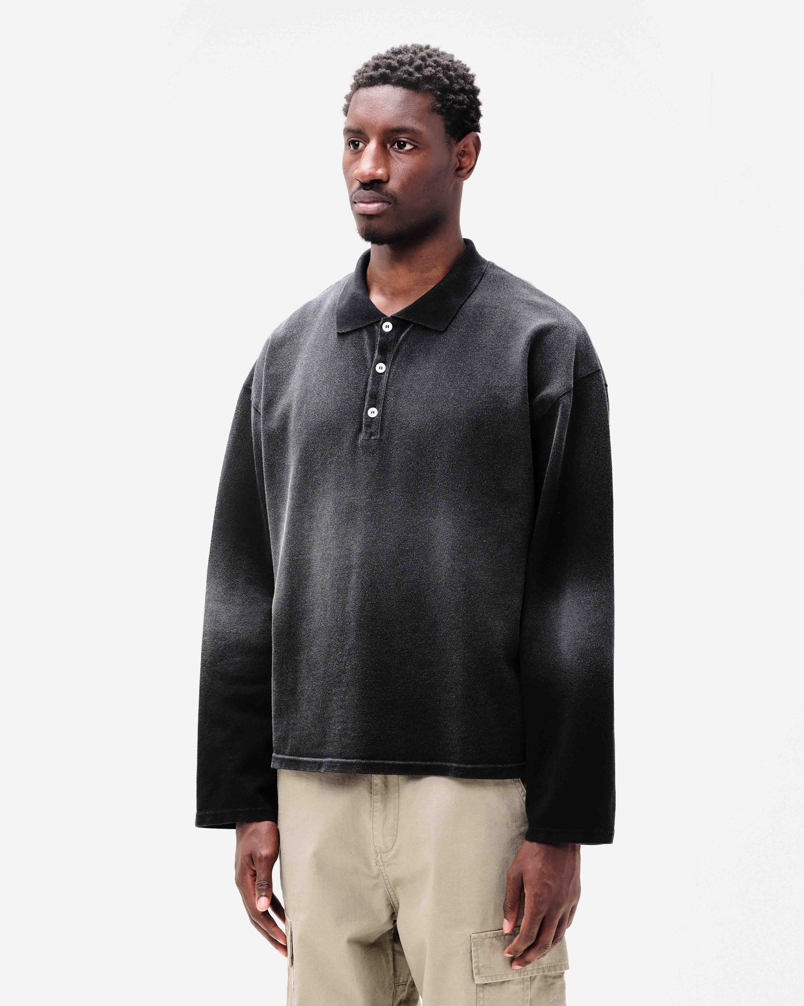 PIQUE POLO - SUN FADED BLACK from Summit Clothing UK