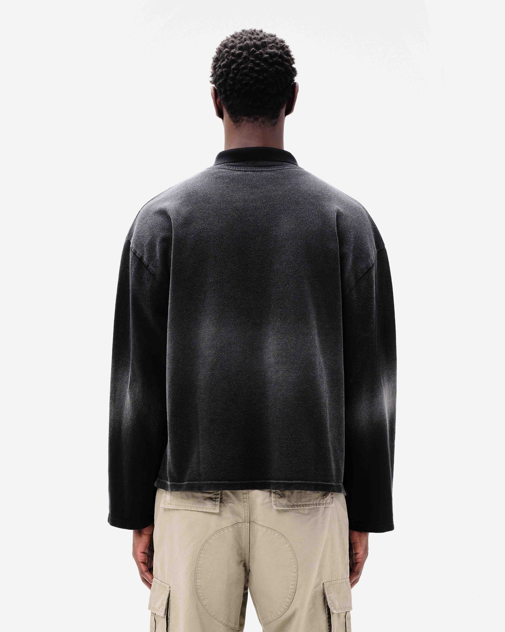 PIQUE POLO - SUN FADED BLACK from Summit Clothing UK