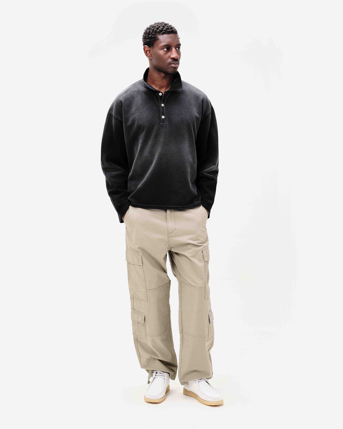 PIQUE POLO - SUN FADED BLACK from Summit Clothing UK