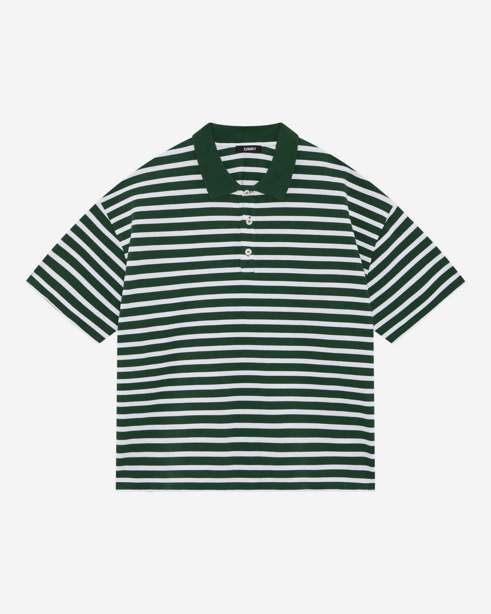 PIQUE SHORT SLEEVE POLO - FOREST STRIPE from Summit Clothing UK