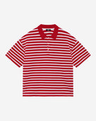 PIQUE SHORT SLEEVE POLO - RED STRIPE