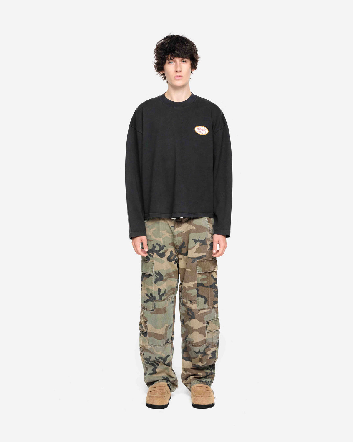 QUALITY GOODS LONG SLEEVE T-SHIRT - VINTAGE BLACK from Summit Clothing UK