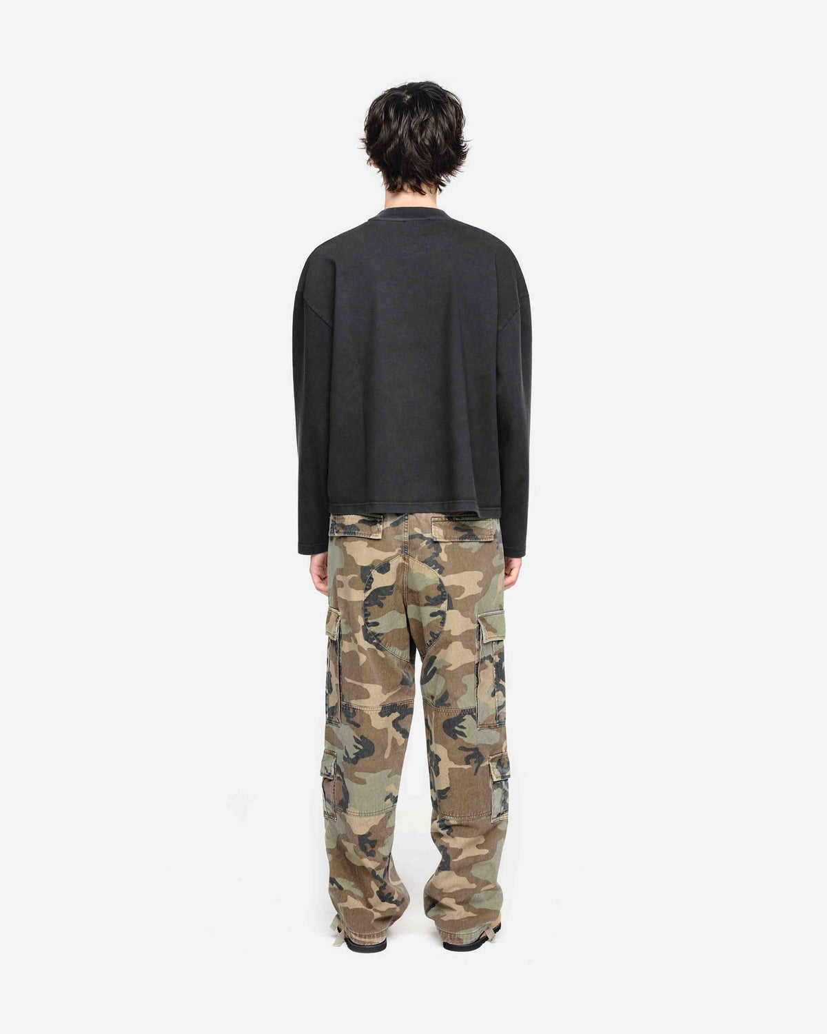 QUALITY GOODS LONG SLEEVE T-SHIRT - VINTAGE BLACK from Summit Clothing UK