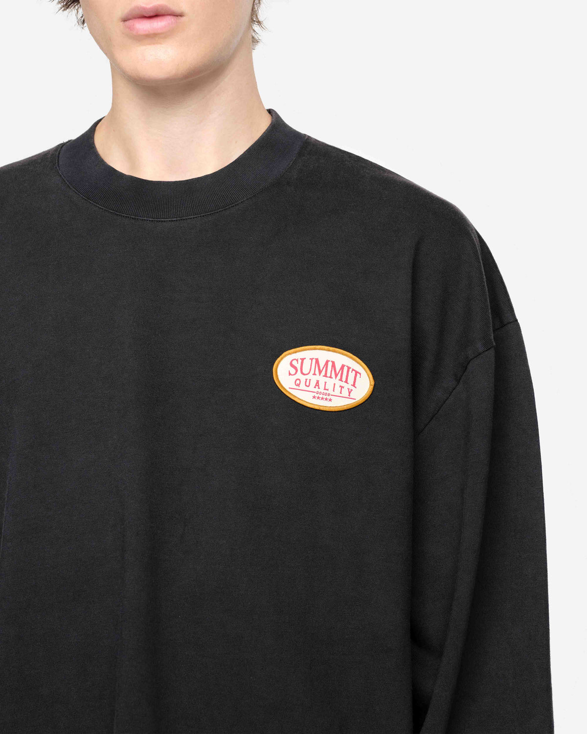 QUALITY GOODS LONG SLEEVE T-SHIRT - VINTAGE BLACK from Summit Clothing UK