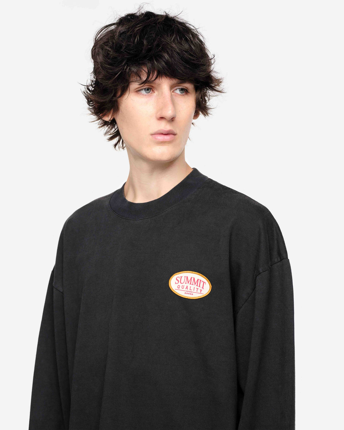 QUALITY GOODS LONG SLEEVE T-SHIRT - VINTAGE BLACK from Summit Clothing UK