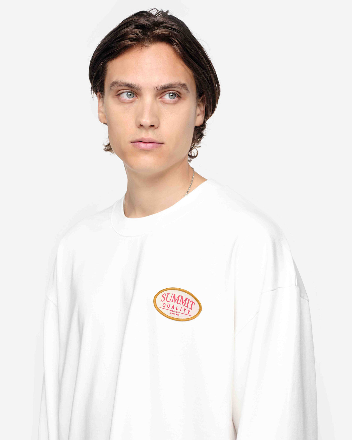 QUALITY GOODS LONG SLEEVE T-SHIRT - VINTAGE WHITE from Summit Clothing UK