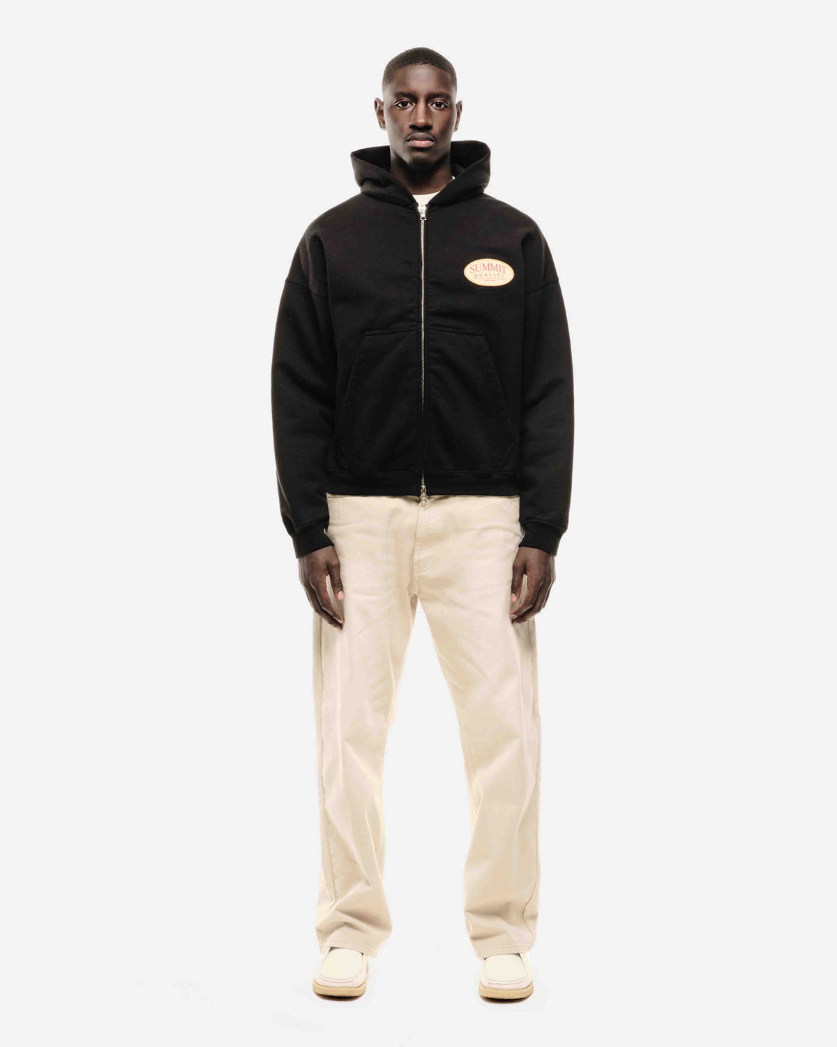 QUALITY GOODS ZIP HOODIE - BLACK from Summit Clothing UK